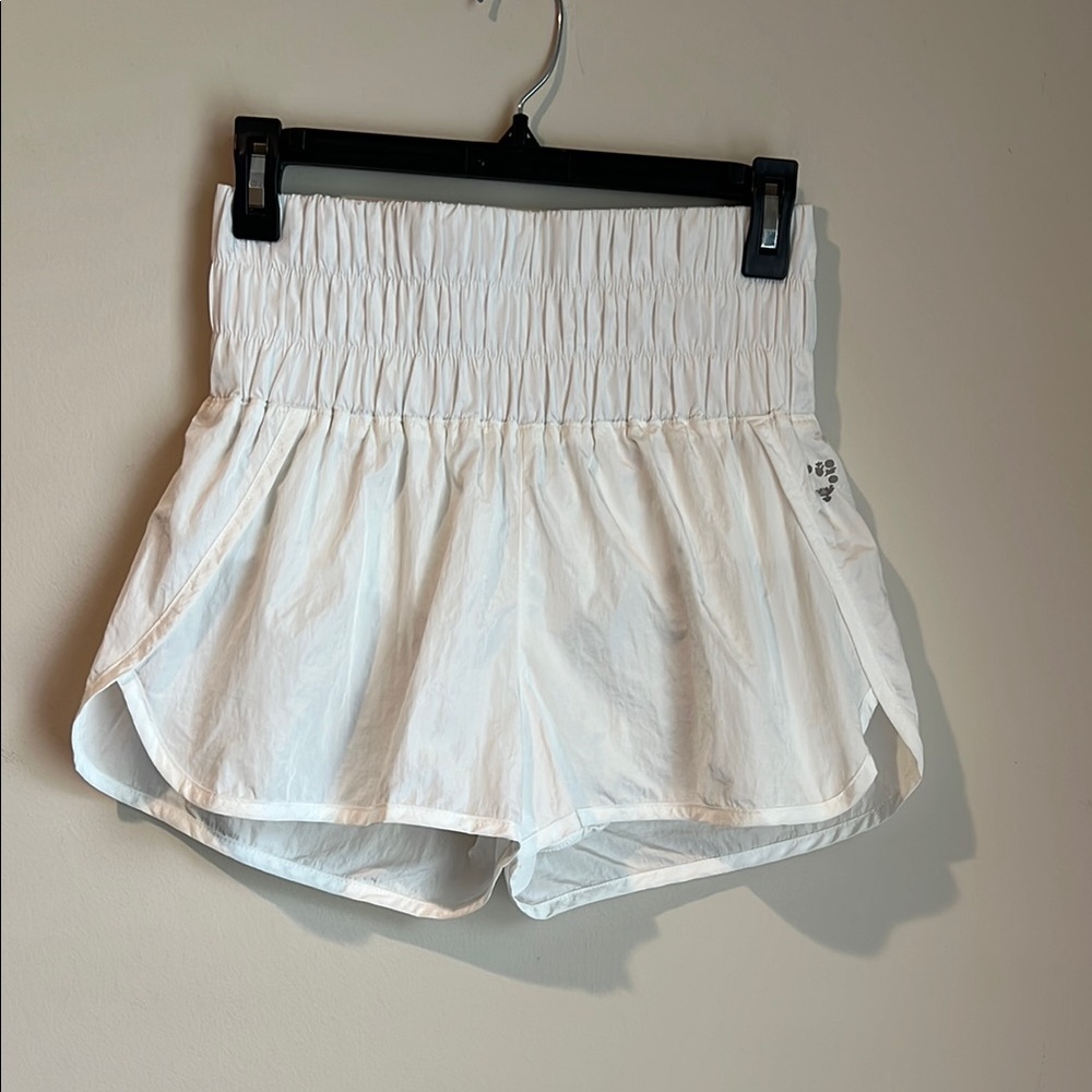 FP Movement White Athletic Shorts with Elastic Waistband